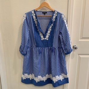 TOPSHOP blue size 10 elbow sleeve dress